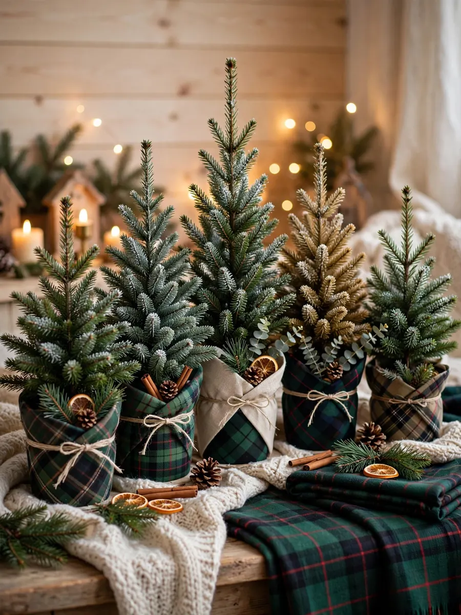 Nordic Pine Tartan Arrangements idea for Color Christmas Trees