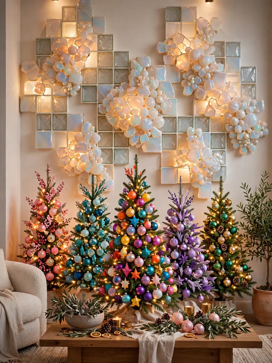 Opal Glass Wall Clusters idea for Colored Christmas Trees