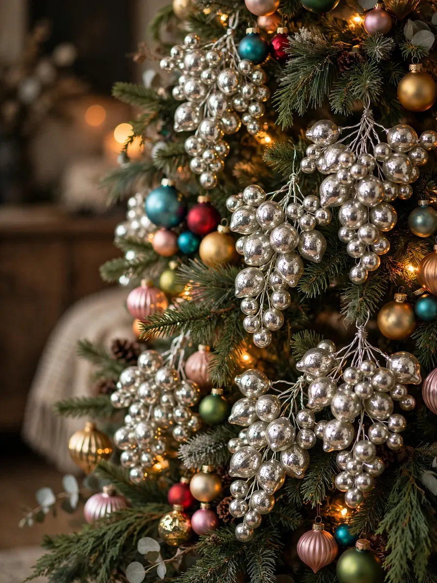 Mercury Glass Wire Clusters idea for Colorful Christmas Tree