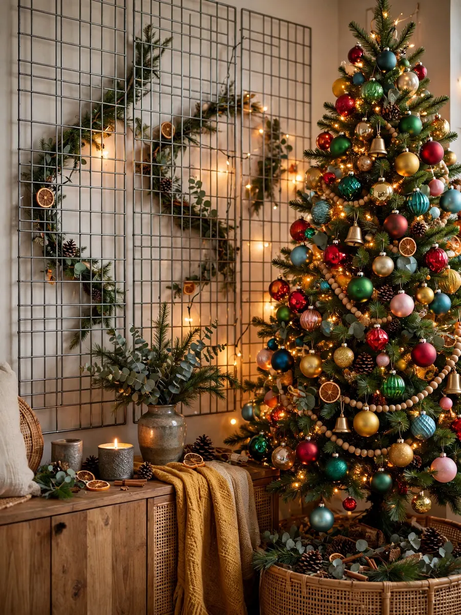 Pewter Wire Panels Concepts idea for Colorful Christmas Tree