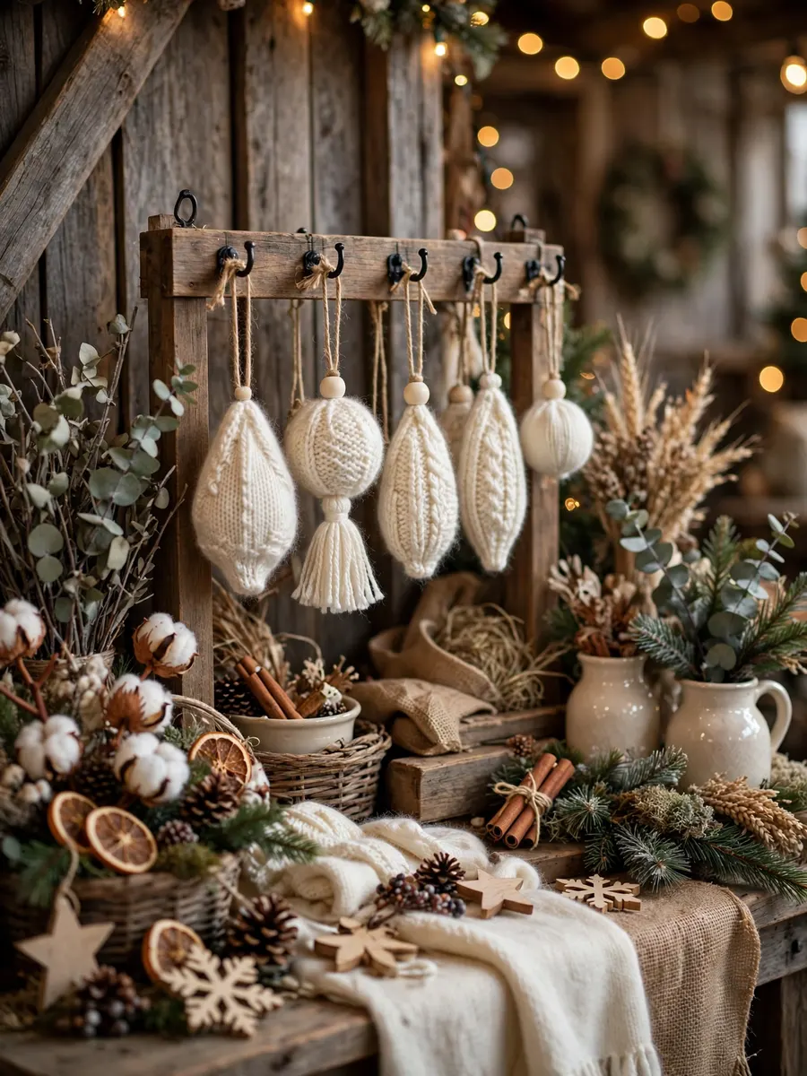 Ivory Cashmere Pendants Concepts idea for Farm Christmas Decorations
