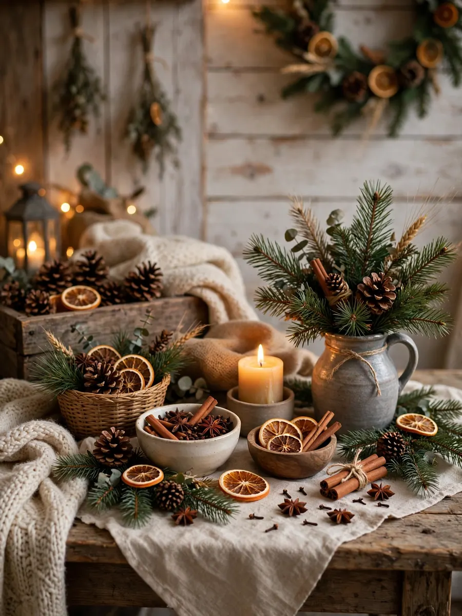 Nordic Pine Spice Accents idea for Farm Christmas Decorations