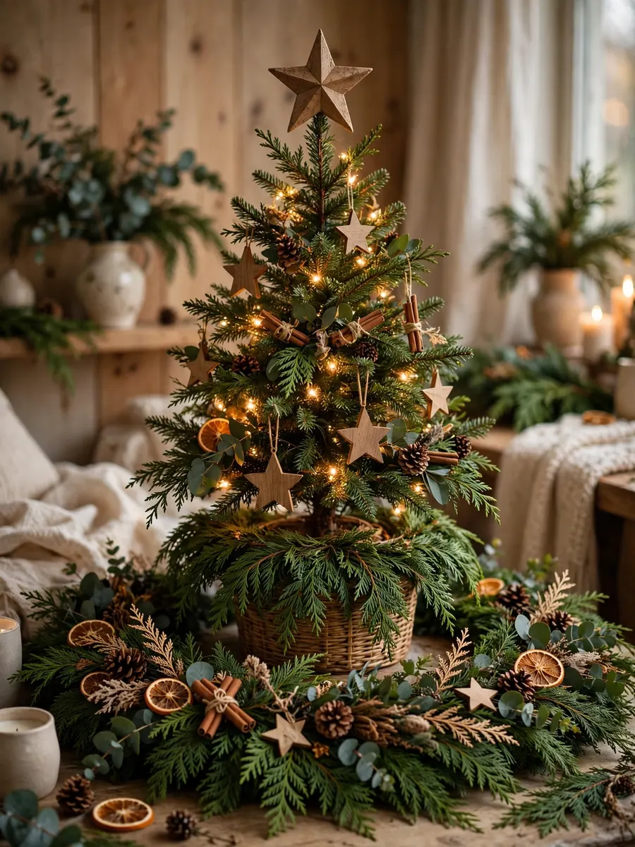 Fresh Cedar Star Styling idea for Garland Christmas Tree