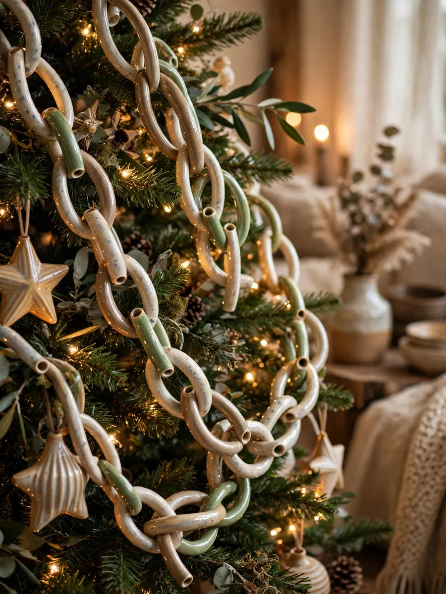 Glazed Ceramic Filaments Styling idea for Garland Christmas Tree