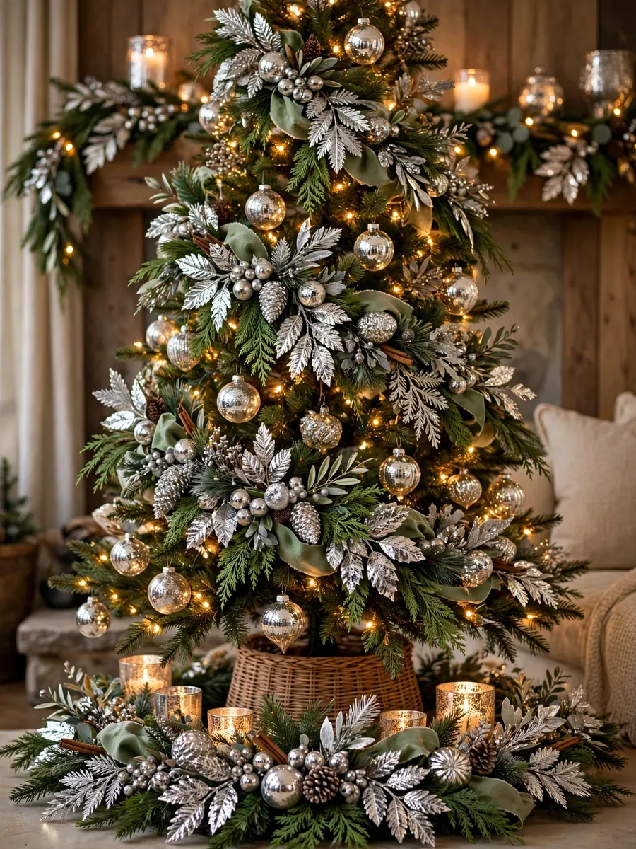 Mercury Glass Bough Features idea for Garland Christmas Tree