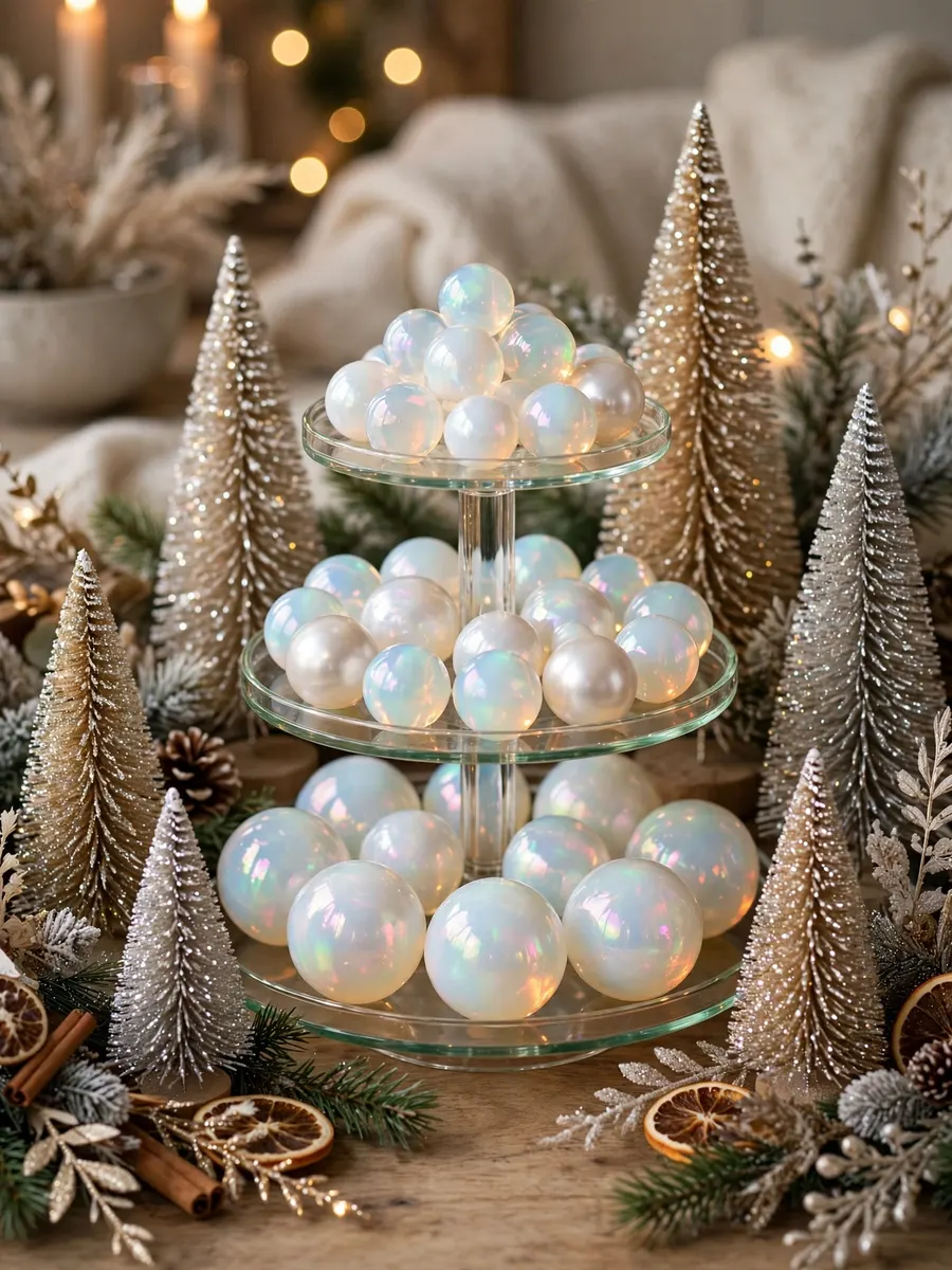 Opal Glass Baubles Tiers idea for Glitter Christmas Trees