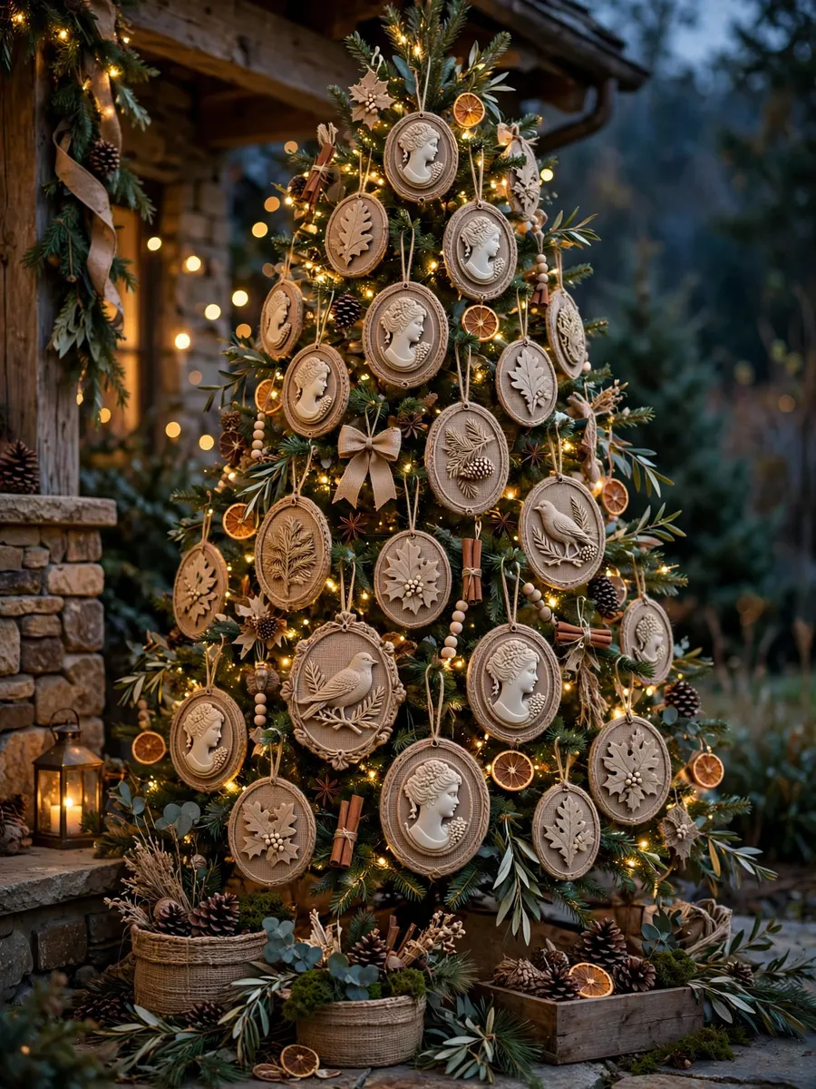 Natural Jute Cameos Concepts idea for Large Outdoor Christmas Tree
