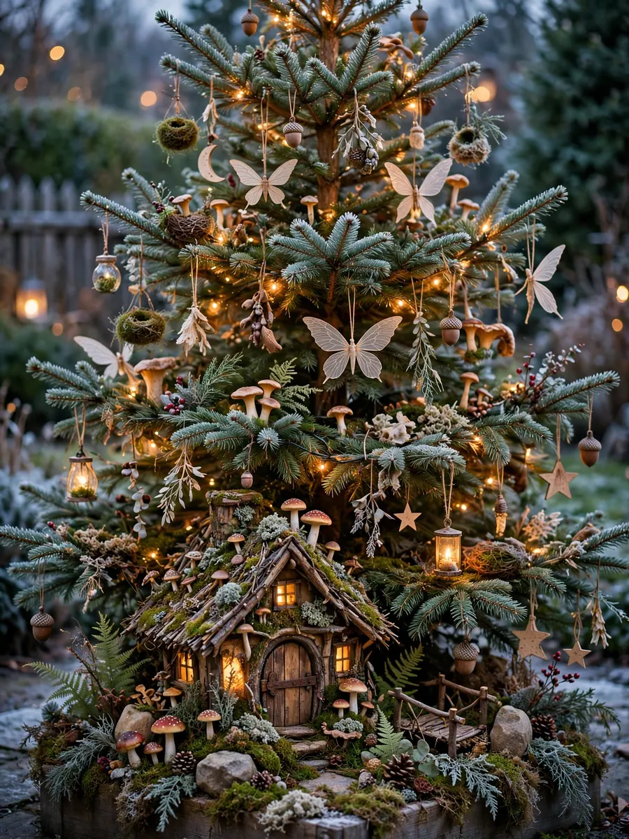 Nordic Pine Fairy Features idea for Large Outdoor Christmas Tree