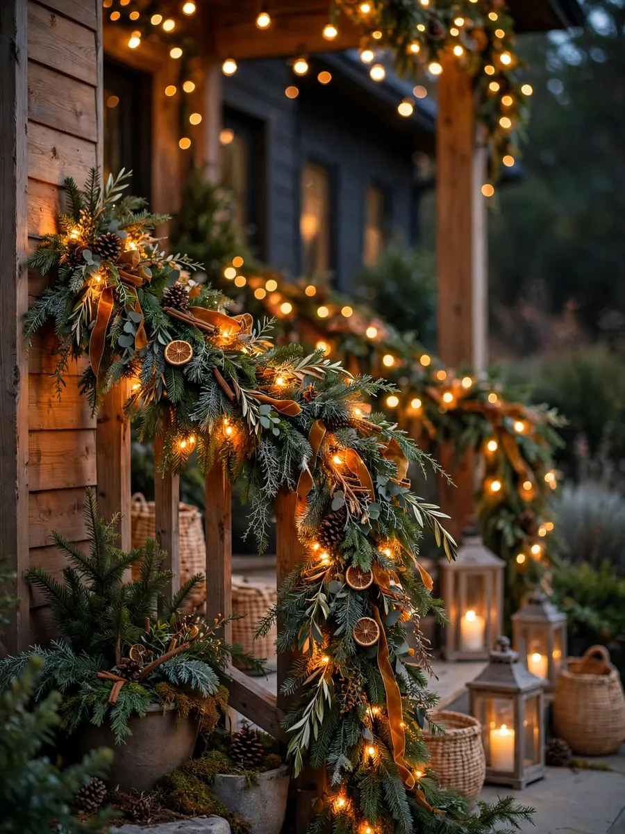 Amber Light Bough Concepts idea for Outdoor Lighted Christmas Garland