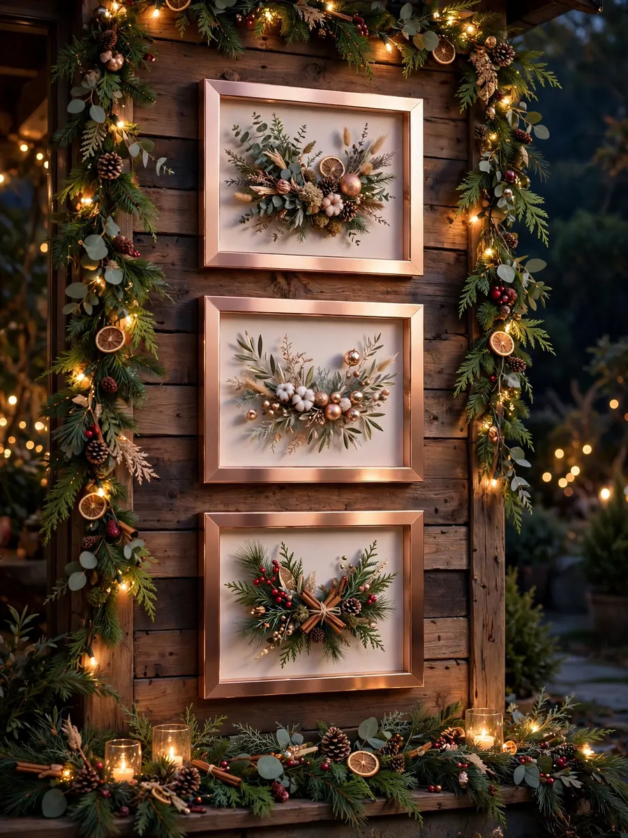 Rose Gold Borders Concepts idea for Outdoor Lighted Christmas Garland